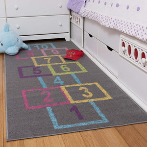 Children Area Rug 2'7" X 6'0" Grey