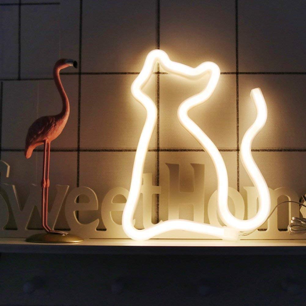 Cat Shaped Neon Sign - Battery and USB Operated